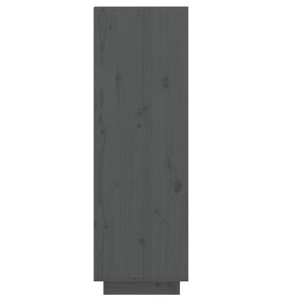 Schoenenkast 30x34x105 cm massief grenenhout grijs 4