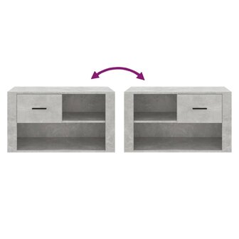 Schoenenkast 80x35x45 cm bewerkt hout betongrijs 7