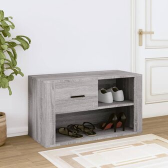 Schoenenkast 80x35x45 cm bewerkt hout grijs sonoma 3