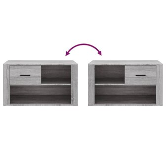 Schoenenkast 80x35x45 cm bewerkt hout grijs sonoma 7