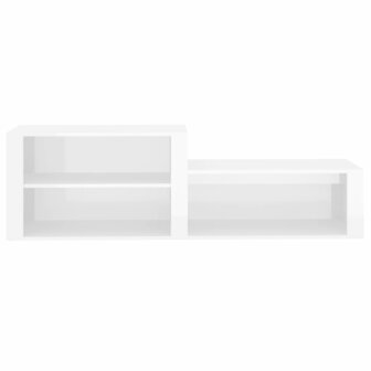 Schoenenkast 150x35x45 cm bewerkt hout hoogglans wit 5