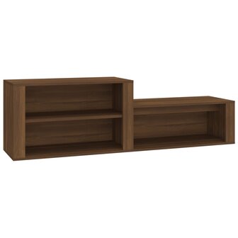 Schoenenkast 150x35x45 cm bewerkt hout bruin eikenkleur 2
