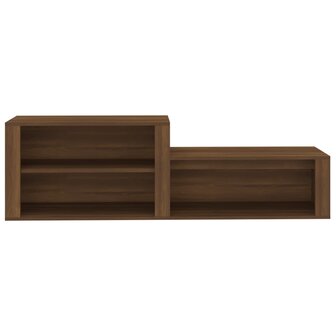 Schoenenkast 150x35x45 cm bewerkt hout bruin eikenkleur 5
