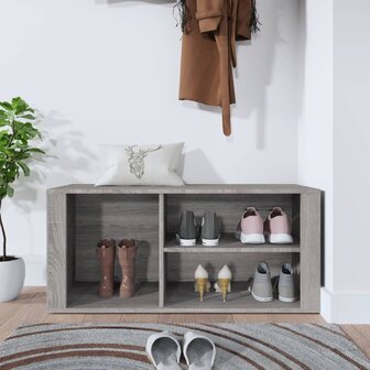 Schoenenkast 100x35x45 cm bewerkt hout grijs sonoma 3