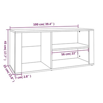 Schoenenkast 100x35x45 cm bewerkt hout bruin eikenkleur 8