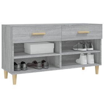 Schoenenkast 102x35x55 cm bewerkt hout grijs sonoma eikenkleur 4