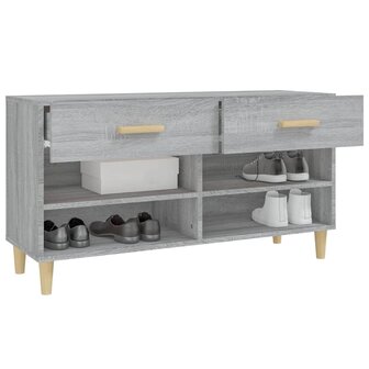 Schoenenkast 102x35x55 cm bewerkt hout grijs sonoma eikenkleur 5