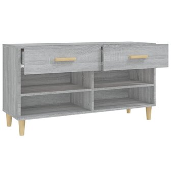Schoenenkast 102x35x55 cm bewerkt hout grijs sonoma eikenkleur 7