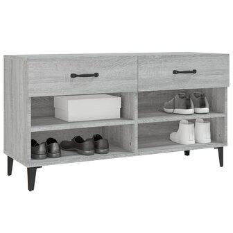 Schoenenkast 102x35x55 cm bewerkt hout grijs sonoma eikenkleur 4