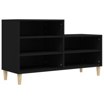 Schoenenkast 102x36x60 cm bewerkt hout zwart 2