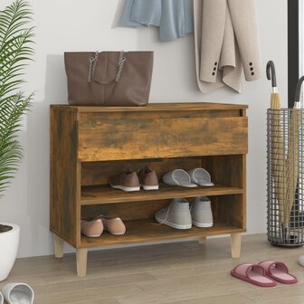 Schoenenkast 70x36x60 cm bewerkt hout gerookt eikenkleurig 1