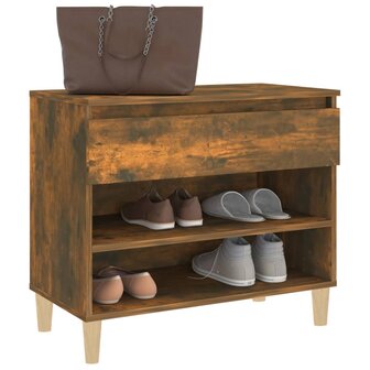 Schoenenkast 70x36x60 cm bewerkt hout gerookt eikenkleurig 4