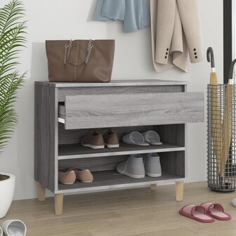 Schoenenkast 70x36x60 cm bewerkt hout sonoma grijs 3