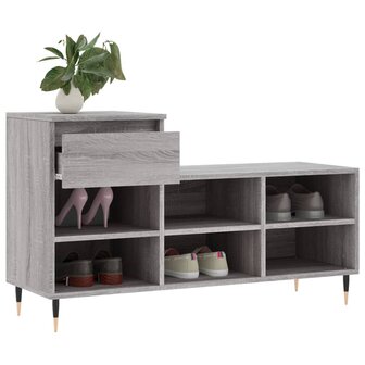 Schoenenkast 102x36x60 cm bewerkt hout sonoma grijs 4