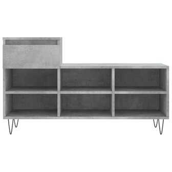 Schoenenkast 102x36x60 cm bewerkt hout betongrijs 5