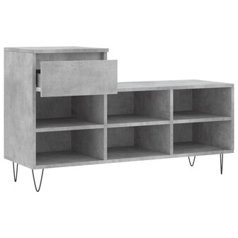 Schoenenkast 102x36x60 cm bewerkt hout betongrijs 6