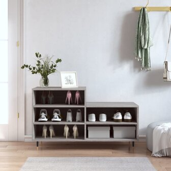Schoenenkast 102x36x60 cm bewerkt hout sonoma grijs 1