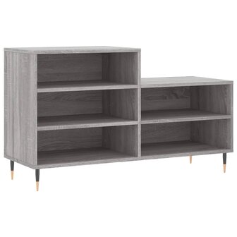 Schoenenkast 102x36x60 cm bewerkt hout sonoma grijs 2