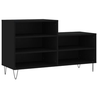 Schoenenkast 102x36x60 cm bewerkt hout zwart 2