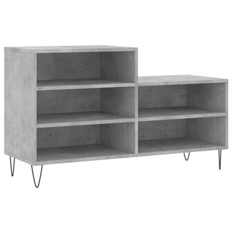 Schoenenkast 102x36x60 cm bewerkt hout betongrijs 2