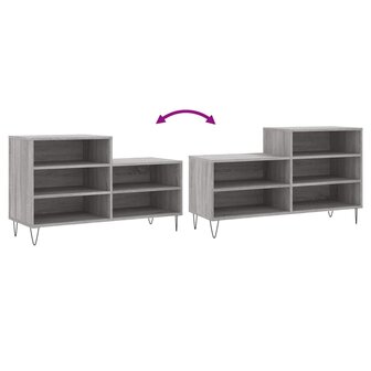 Schoenenkast 102x36x60 cm bewerkt hout sonoma grijs 7