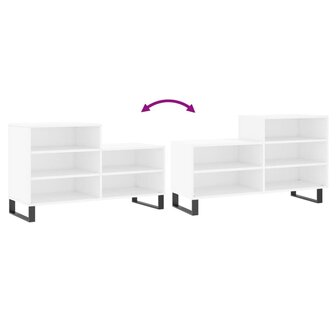 Schoenenkast 102x36x60 cm bewerkt hout wit 7