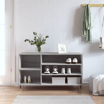 Schoenenkast 102x36x60 cm bewerkt hout sonoma grijs 1