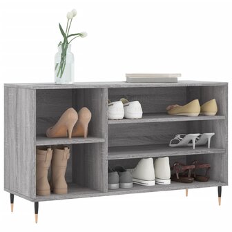 Schoenenkast 102x36x60 cm bewerkt hout sonoma grijs 3