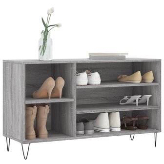 Schoenenkast 102x36x60 cm bewerkt hout sonoma grijs 3