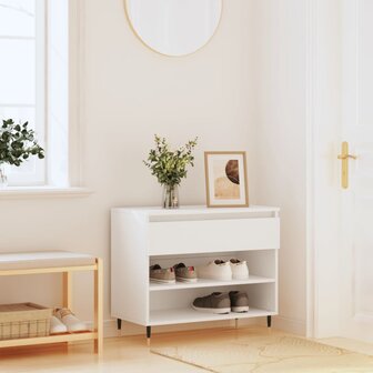 Schoenenkast 70x36x60 cm bewerkt hout wit 1