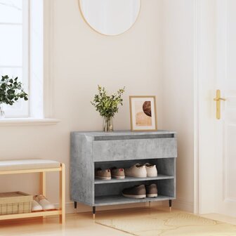 Schoenenkast 70x36x60 cm bewerkt hout betongrijs 1