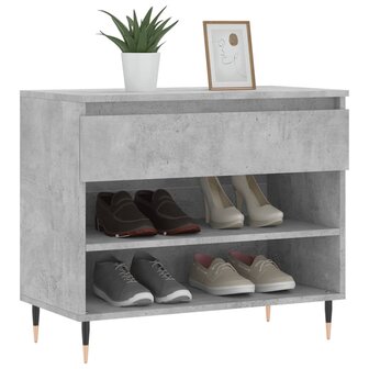 Schoenenkast 70x36x60 cm bewerkt hout betongrijs 3