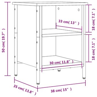 Schoenenkast 38x35x50 cm bewerkt hout grijs sonoma eikenkleurig 9