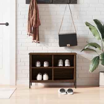 Schoenenkast 69x35x50 cm bewerkt hout bruin eikenkleur 1