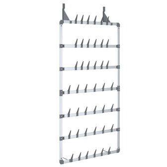 Schoenenrek hangend 66x13x139 cm zilverkleurig 2