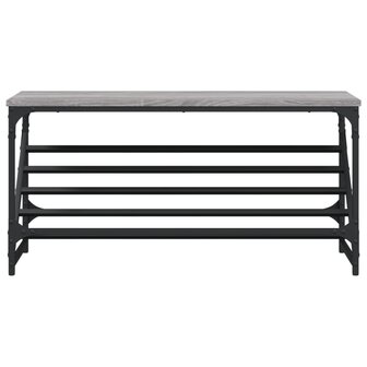 Schoenenrek 90x30x45 cm bewerkt hout grijs sonoma eikenkleurig 4