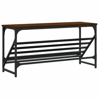 Schoenenrek 90x30x45 cm bewerkt hout bruin eikenkleur 6