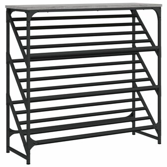 Schoenenrek 90x30x85 cm bewerkt hout grijs sonoma 2