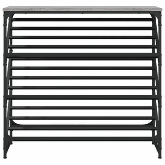 Schoenenrek 90x30x85 cm bewerkt hout grijs sonoma 4