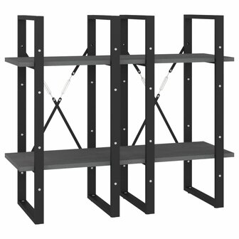 Boekenkast met 4 schappen 40x30x140 cm massief grenenhout grijs 7