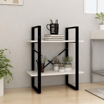 Boekenkast met 2 schappen 40x30x70 cm massief grenenhout wit 1