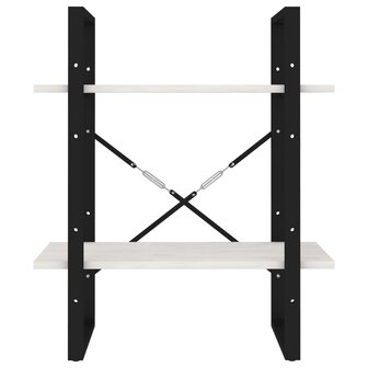 Boekenkast met 2 schappen 40x30x70 cm massief grenenhout wit 5