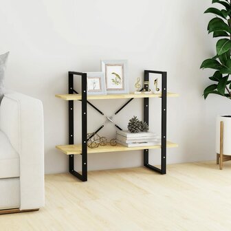 Boekenkast met 2 schappen 80x30x70 cm massief grenenhout 1