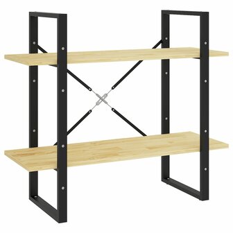 Boekenkast met 2 schappen 80x30x70 cm massief grenenhout 2
