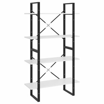 Boekenkast met 4 schappen 80x30x140 cm spaanplaat wit 2