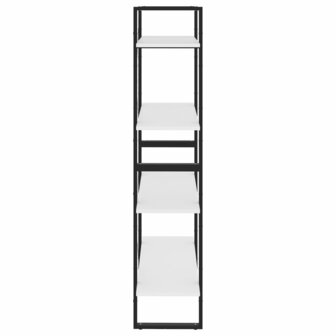 Boekenkast met 4 schappen 80x30x140 cm spaanplaat wit 6