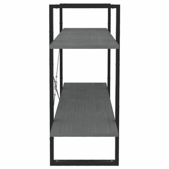 Boekenkast met 2 schappen 100x30x70 cm massief grenenhout grijs 6