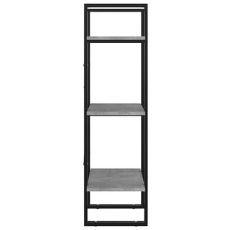 Boekenkast met 3 schappen 40x30x105 cm bewerkt hout betongrijs 6