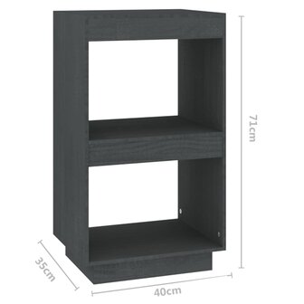 Boekenkast 40x35x71 cm massief grenenhout grijs 8