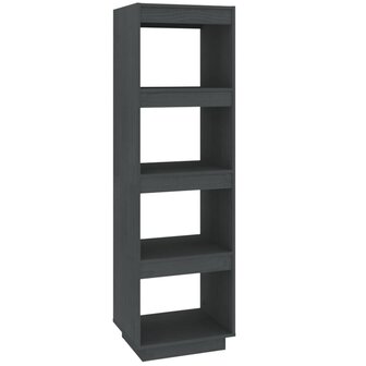 Boekenkast/kamerscherm 40x35x135 cm massief grenenhout grijs 2